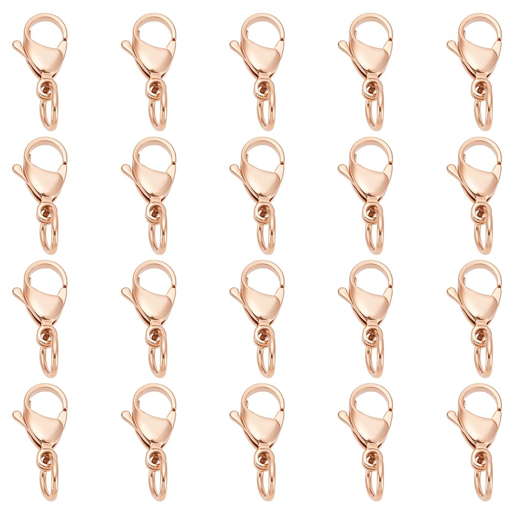 Beadthoven 100 stks Rose Gold Kreeft Klauw Sluitingen 10x6mm 304 Roestvrij Staal Trigger Gebogen Bevestigingsmiddelen Haak Sluiting met Open Springen voor Armband Ketting Connector Sieraden Maken Beadthoven 100 stks Rose Gold Kreeft Klauw Sluitingen 10x6mm 304 Roestvrij Staal Trigger Gebogen Bevestigingsmiddelen Haak Sluiting met Open Springen voor Armband Ketting Connector Sieraden Maken