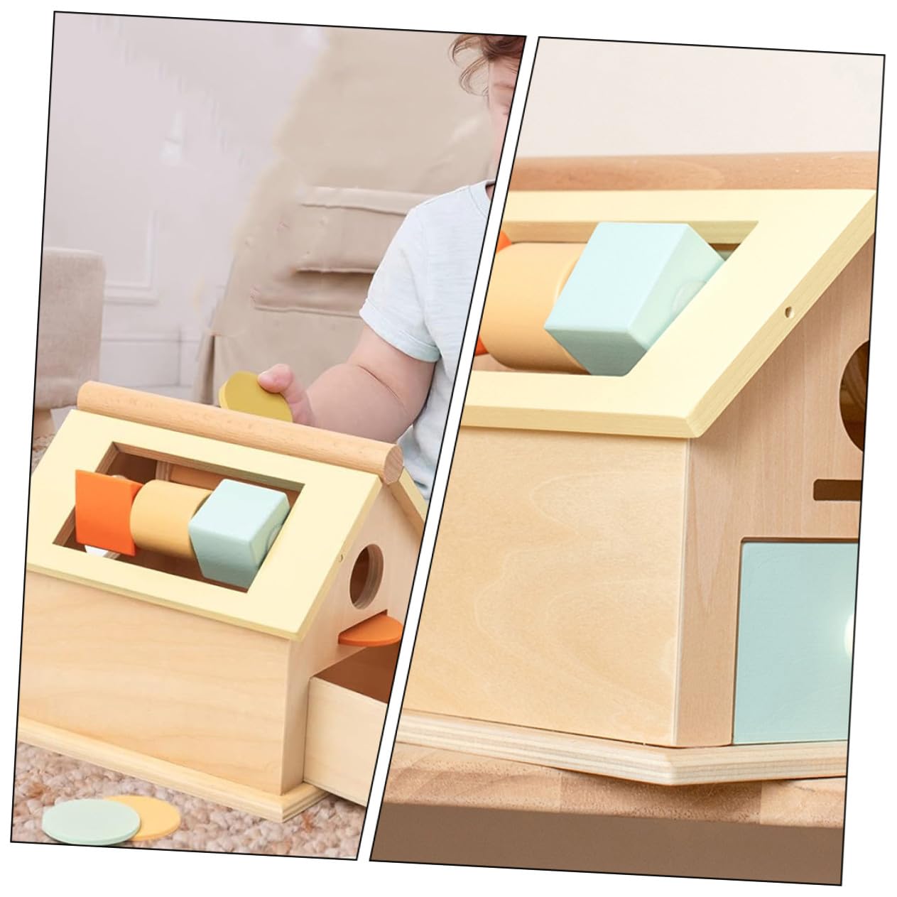 Mikikit Juguete Cognitivo Entrenamiento de Coordinación Mano-Ojo de Madera y Pensamiento Lógico para Bebés y Niños de 1 a 3 Años para Educación y Desarrollo