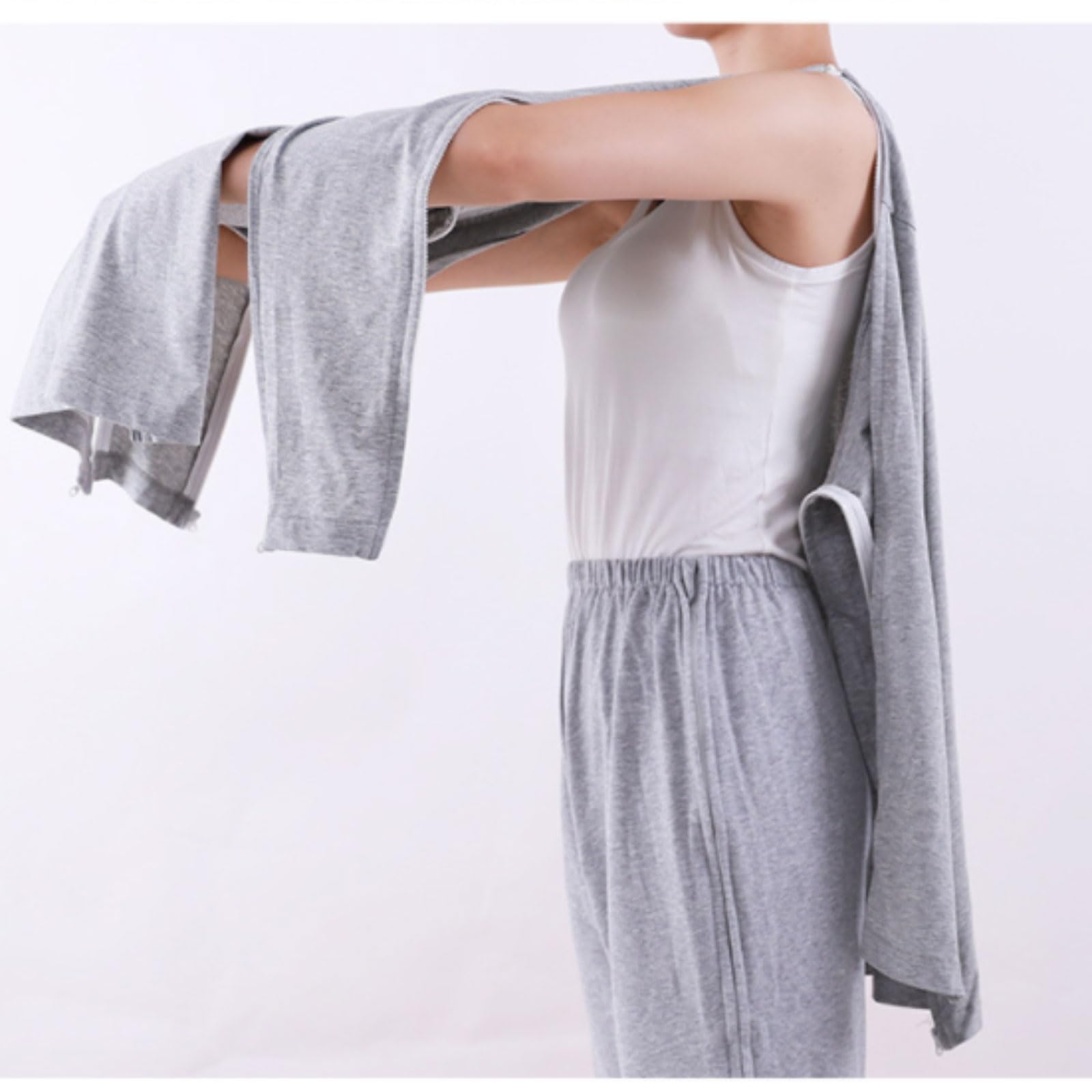 Tuta da Infermiera Camici per pazienti in Cotone Primaverile T-Shirt per la Cura Completamente Aperta Comodi Vestiti per Allattamento per infusione per Uomini Anziani Donne riutilizzabili