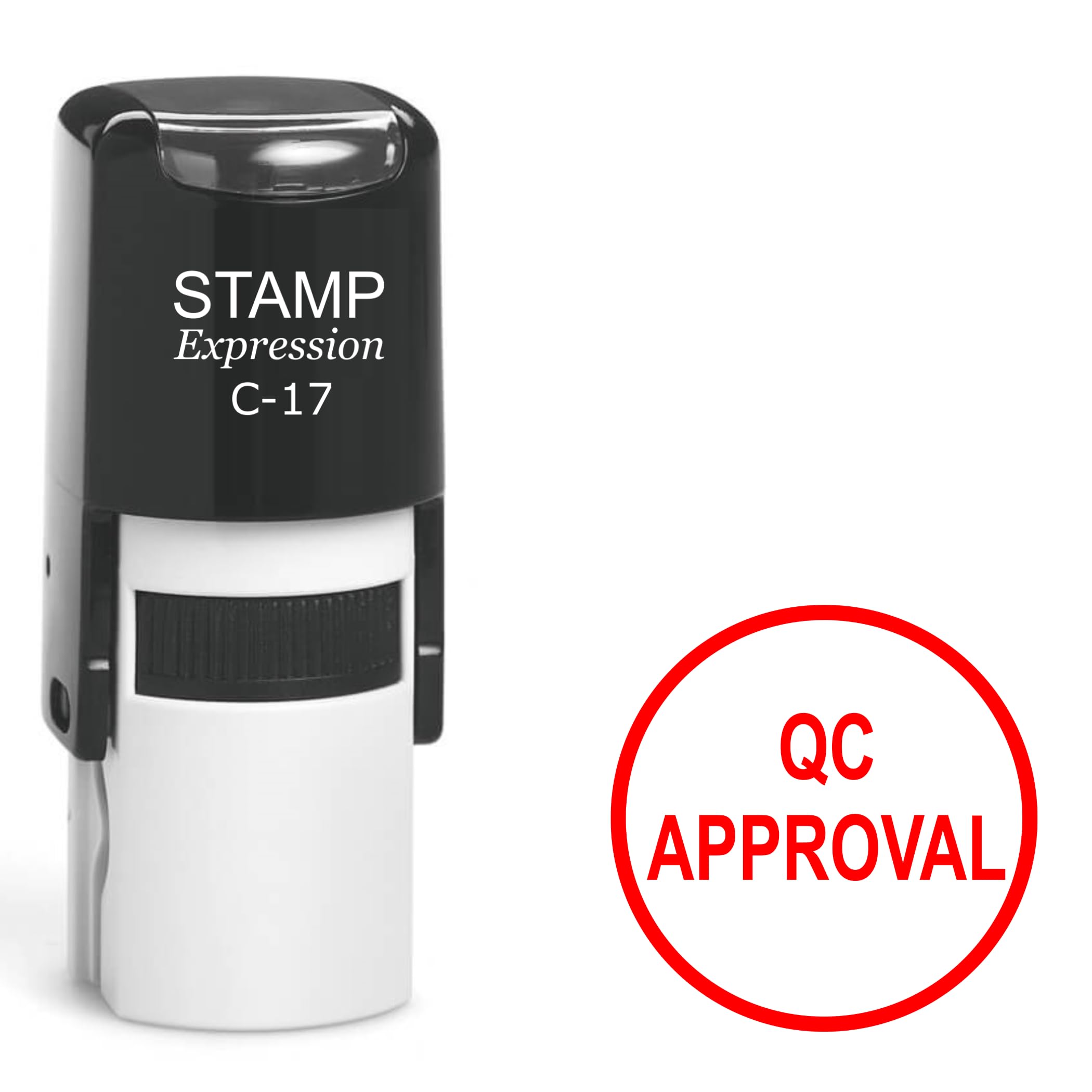 stampexpression - QC Approval Office Self Inking Rubber Stamp - Red Ink (A-6969)