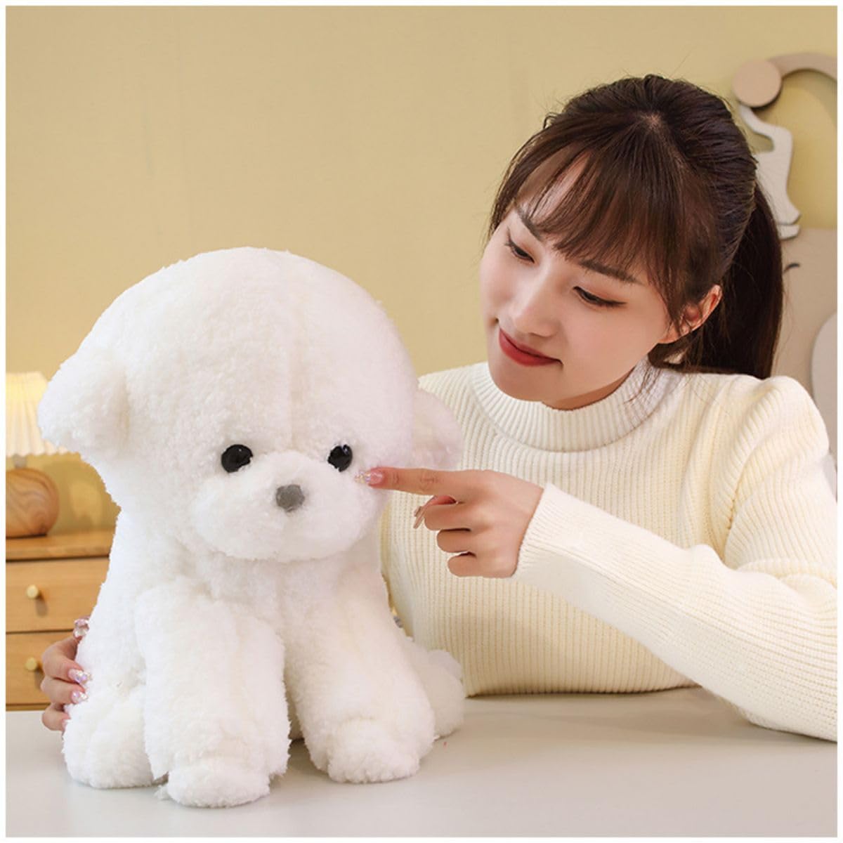 Amazon｜ぬいぐるみ 犬 ビション・フリーゼ 動物 大きい リアル