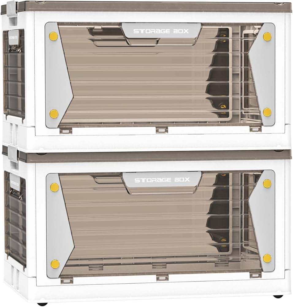 Amazon｜【磁石開閉式】5面開き収納ボックス 折りたたみ衣装ケース 扉