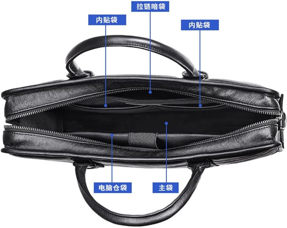 Business Leather Men's Bag Crossbody Handbag Handbag Large Capacity Horizontal Briefcase Computer Bag