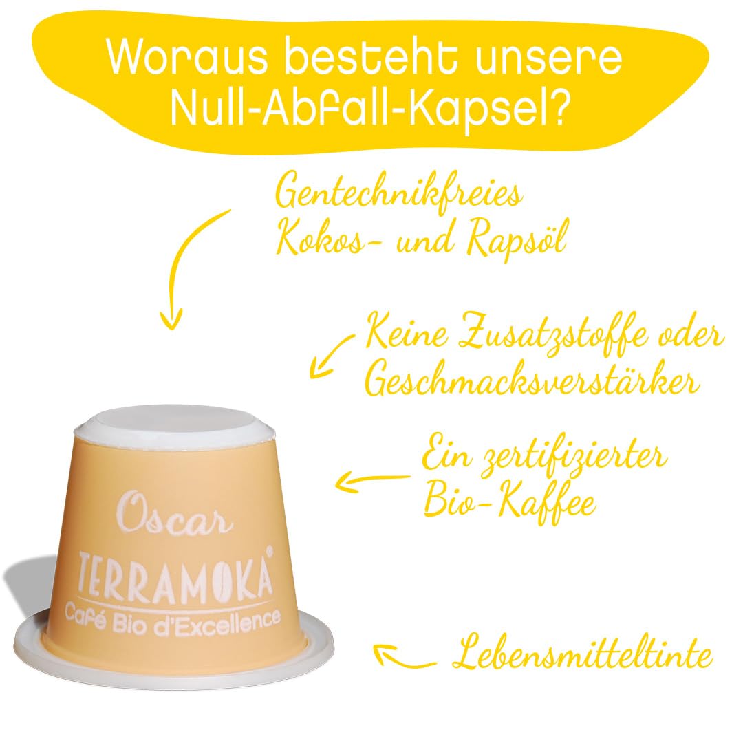 TERRAMOKA - Exzellenter Bio-Kaffee - 100% reiner Arabica aus Peru - Fruchtig, nuanciert und rassig - 300 Kapseln Kompatibel Zero Waste - Mr Albert- Frankreich