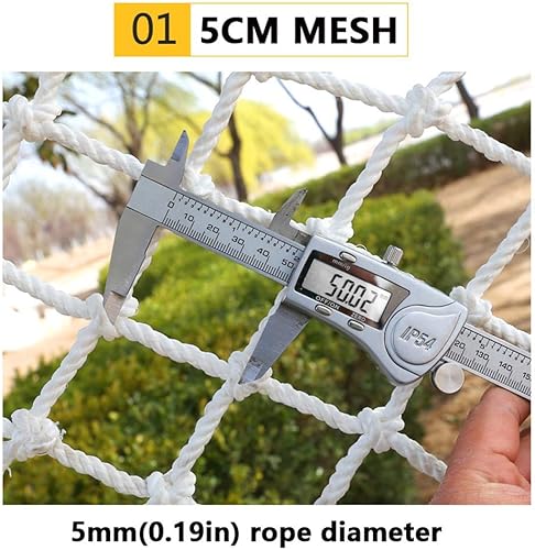 Miniatura 3 de Red de carga al aire libre, red protectora blanca para balcón, barandilla de escalera, red de seguridad para niños, malla de 2.0 in, cuerda de 0.197