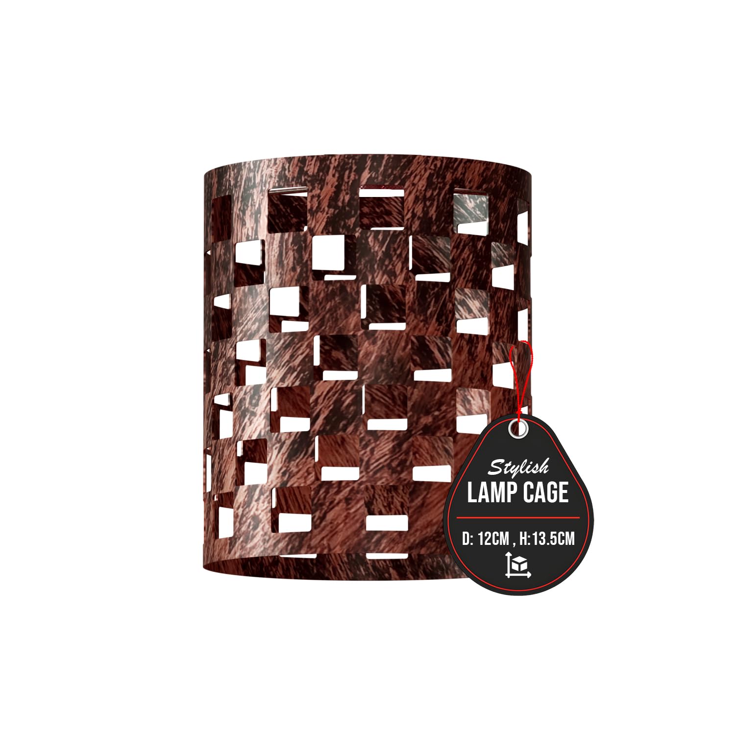 LEDSone Easy Fit Metal Cage Lamp Shade for Ceiling Light Wire Cage Lampshade for Pendant Light Shade for Kitchen Hall (Rustic Red)
