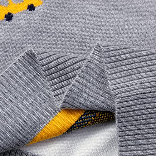 Suéter de tricô de inverno para meninos e meninas com estampa de carros de desenho animado suéter de