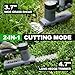 WORFCI Gartenschere 12V, 2-IN-1 Handliche Elektrisch Grasschere und Strauchschere mit 2.000mAh Akku, Strauch Messerlänge 12cm, Gras Messerbreite 9,5cm