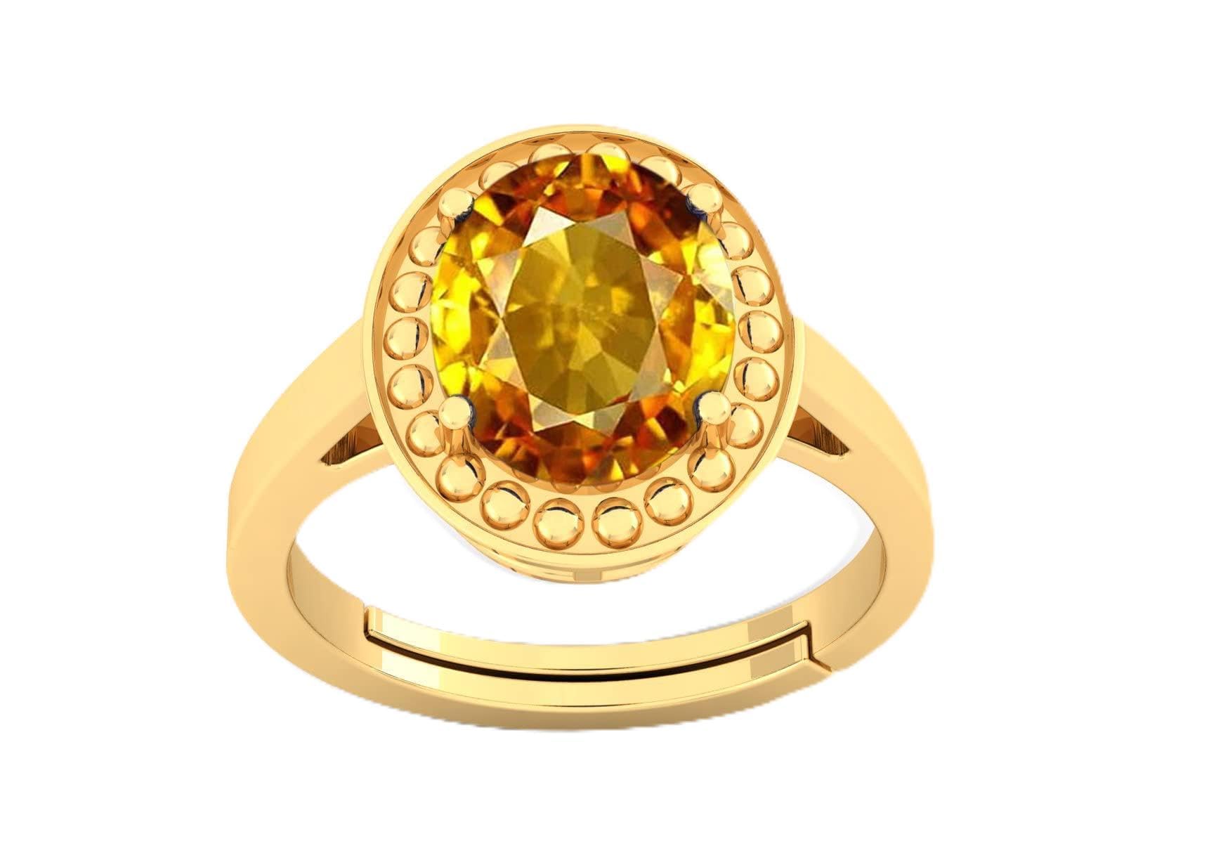 8.25 Ratti Pukhraj Stone Original Certified Yellow Sapphire Gemstone Adjustable Woman Man Ring With Lab Certificate-image-35