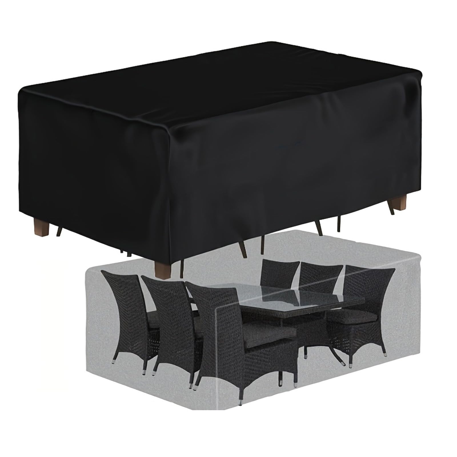 OOOXZO Bache Protection Salon De Jardin Exterieur 170x130x90cm/LxBxH Bâche Table Jardin Imperméable Et Au Vent Anti-UV 600D Tissu Oxford, Housse De Meubles En Rotin