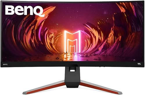 Vista 7 de BenQ Mobiuz EX2710R QHD 1440p VA 1000R 165 Hz Monitor curvo de computadora para juegos con altavoces duales y subwoofer, optimizador