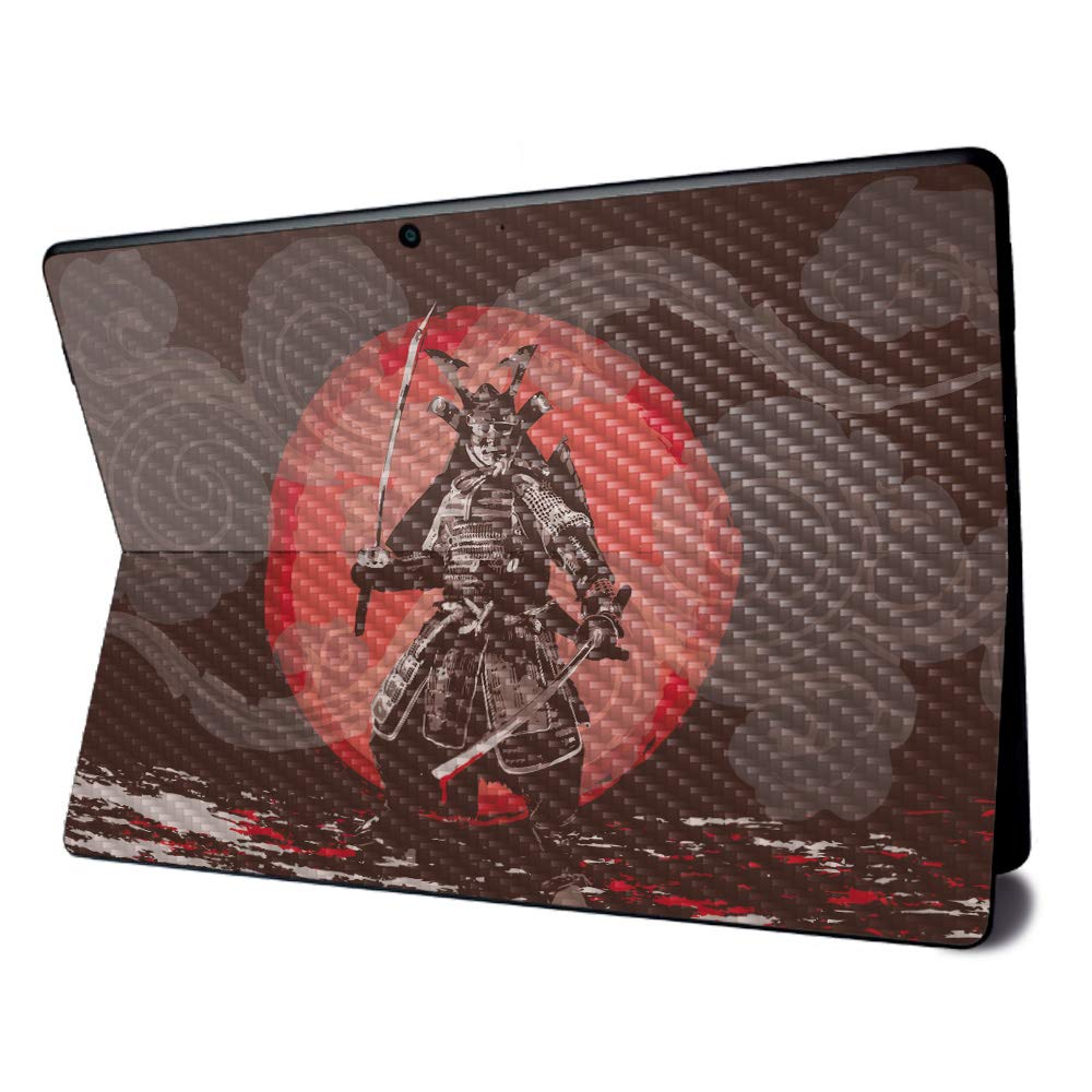 MightySkins Carbon Fiber Skin for Microsoft Surface Pro X - Samurai Battle | Textured Carbon Fiber Finish | Easy to Apply, Remove, and Change Styles | Made in The USA