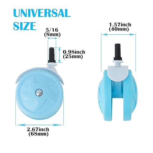 Miniatura 2 de BAYWYI - Juego de 2 ruedas de repuesto para andador de bebé, accesorios para andadores de bebé, ruedas de goma de plástico, ruedas universales,