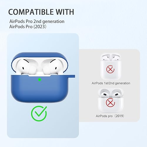 Miniatura 2 de Funda para AirPods, Pro 2 generación 2022, funda de silicona suave compatible con Airpods Pro 202320222019, funda de silicona protectora completa