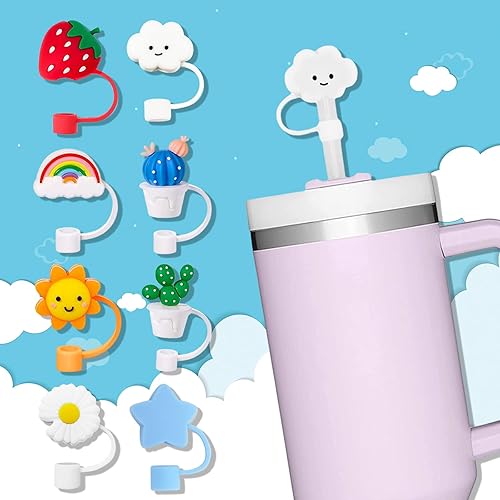 Stanley - 8 fundas de popote Stanley de 0.4 pulgadas0.394 in, bonitas fundas de popote Stanley, protector de popote Stanley, fundas de popote