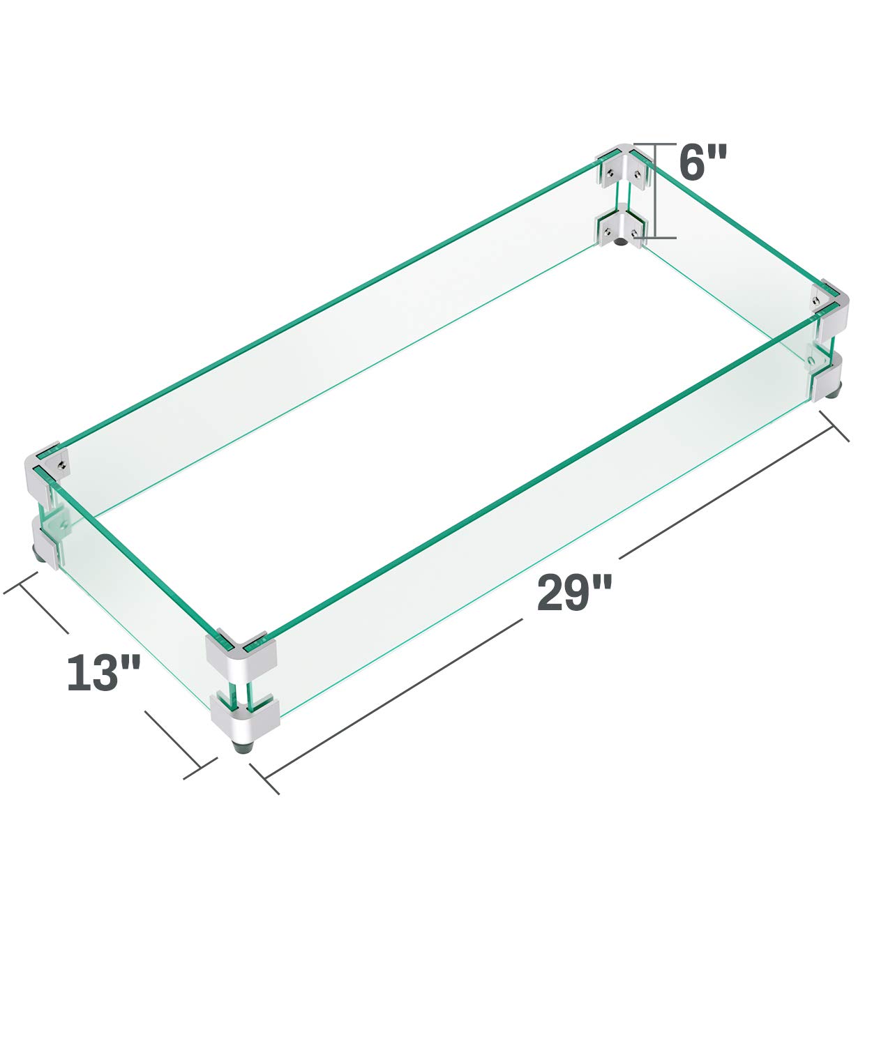 outland fire pit costco replacement parts on Gaspro 29 X 13 X 6 Rectangular Fire Pit Glass Wind Guard Clear Tempered Glass Wind Guard 5 16inch Thickness Replacement For Outland Series 401 Outdoor Propane Fire Pit Tables Buy Online At