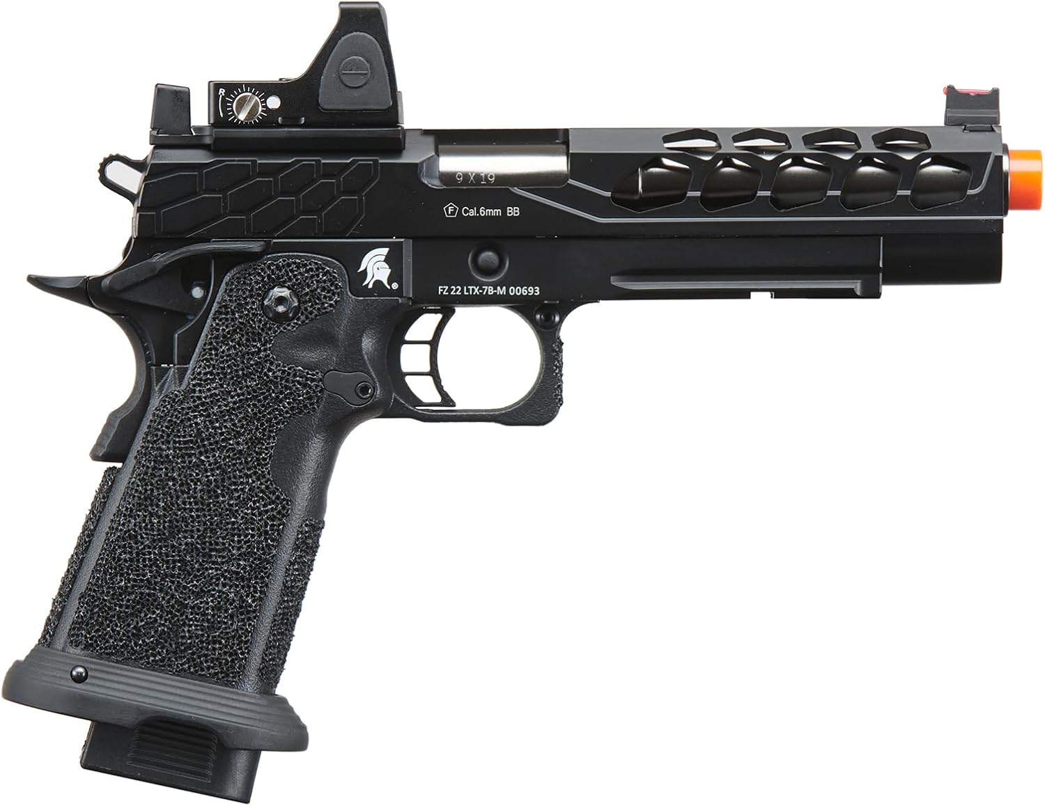 Lancer Tactical STRYK Hi-Capa 5.1 Gas Blowback Airsoft Pistol with Red Dot Reflex Sight
