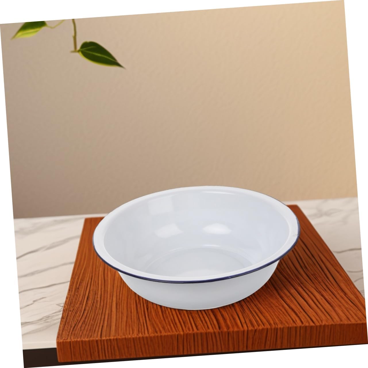 Sewroro Vintage Enamel Basin for Kitchen Large Capacity Enamel Mixing Bowl Classic Retro for Washing Vegetables Kneading Dough and Face Easy to Clean