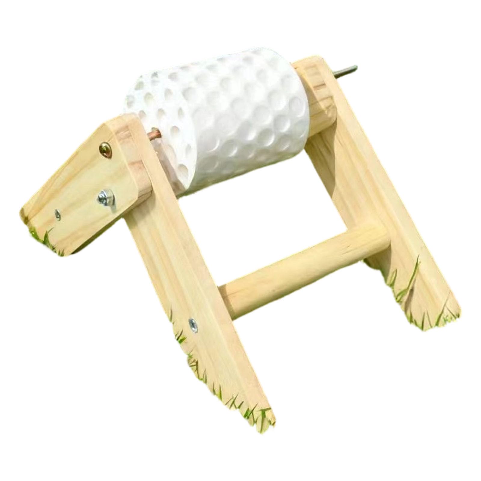 NEWFT Natural Wood Parrots Feeder Beak Grinding Toy With Rotating Design And Chewing Stone For Beak Trimming And Fun Engagemen