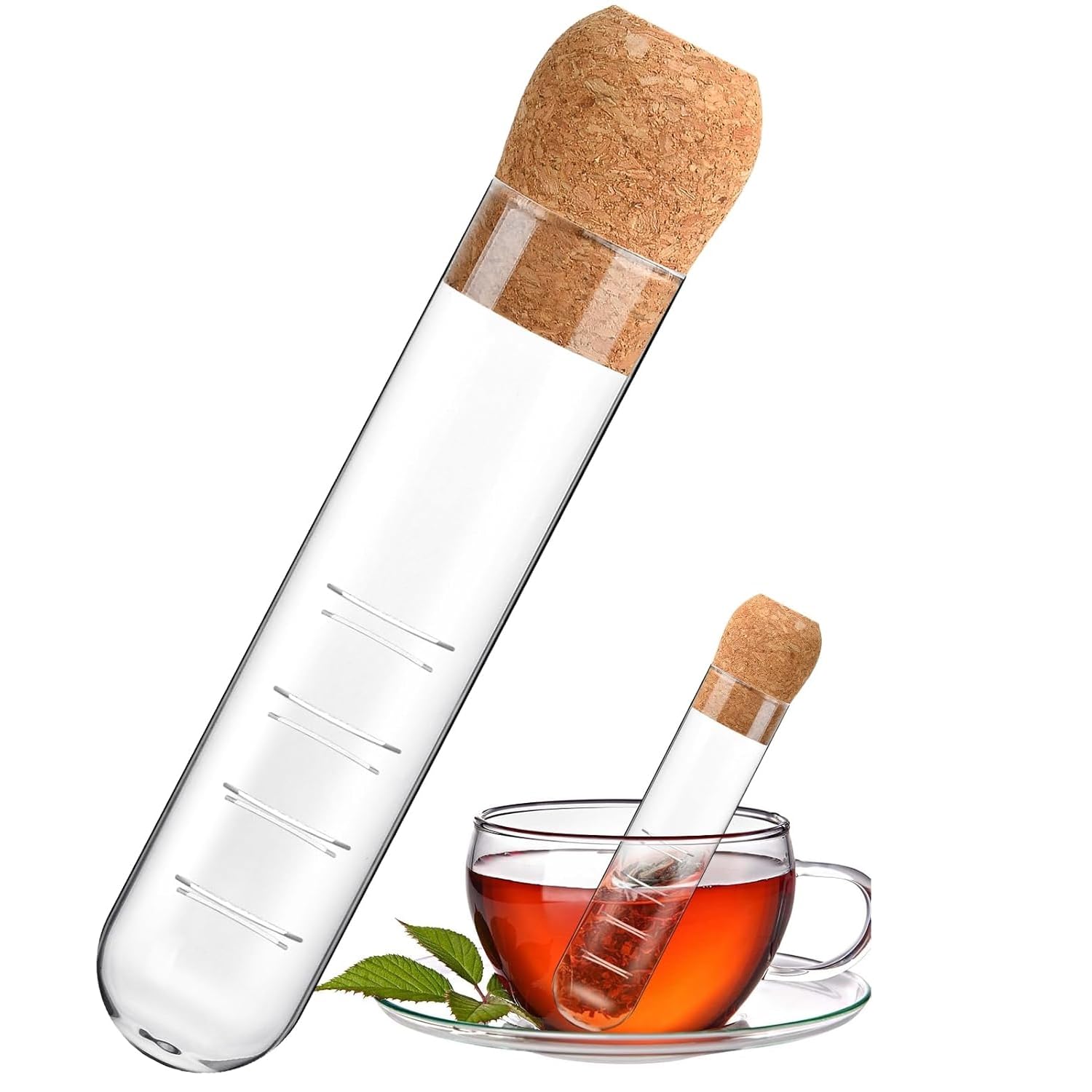Catchex Glass Tube Tea Infuser Strainer with Cork Lid, Eco Friendly Reusable Tea Infuser (Pack of 1) (B0D9WS5ZGM) Amazon Price History, Amazon Price Tracker