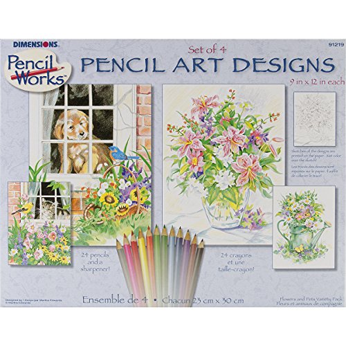 Dimensions Needlecrafts Paintworks/Pencil by Number, Flower and Pets Variety Pack