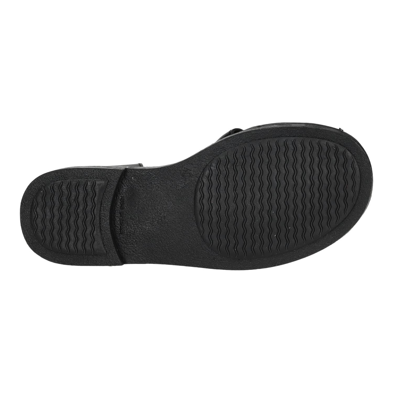 Made IN Spain 58 Cangrejera de Piel Negro con Hebilla, Plantilla cómoda y tacón 2,5 cm, Ideal para días calurosos Hombre Sandalias