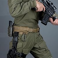 Vista 6 de IDOGEAR Cinturón táctico MOLLE cinturón militar modular Rigger's Belt Cinturón de combate ajustable con cinturón interior y cinturón exterior Set