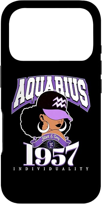 Aquarius 1957 Astro Year Melanin Queen Afro Goddess Case for iPhone 17 Pro