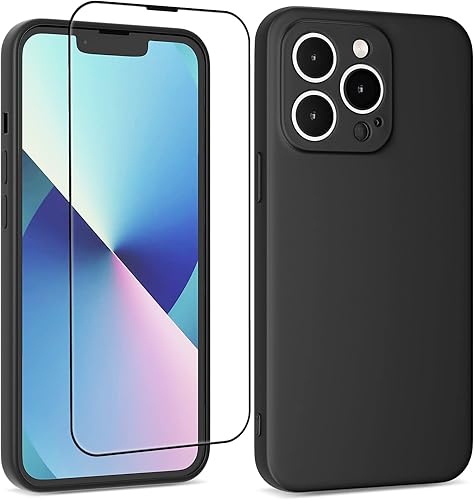 Miniatura 8 de Funda para iPhone 13, iPhone 13 con protector de pantalla de vidrio templado transparente HD, funda de silicona suave y delgada compatible con