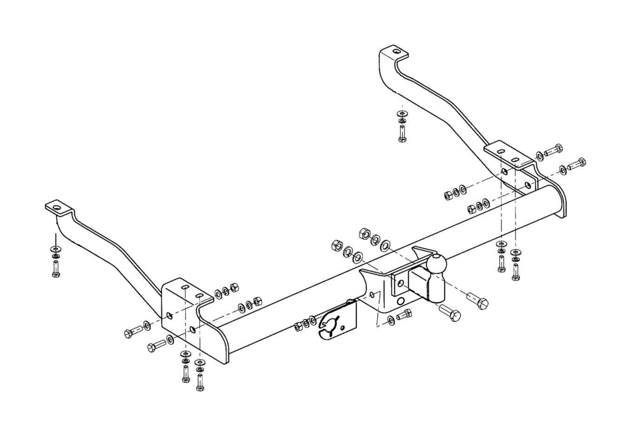 HOOK Nouveau attelage Rigide Fixe Compatible avec Trafic III Van Depuis 09.2014 avec Faisceau électrique Universel 7-Broches