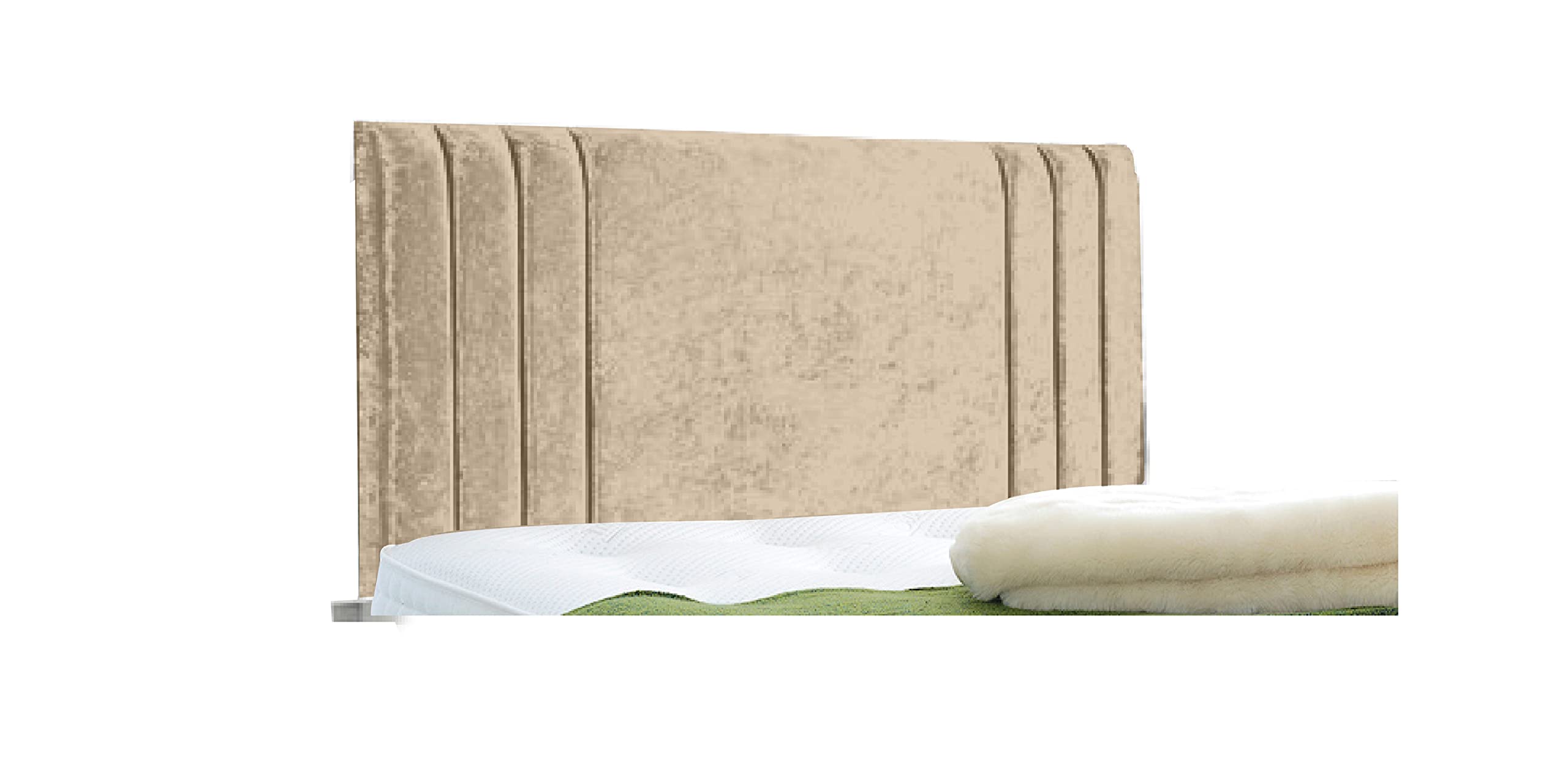 Affordable Contemporary Rio Headboards in Elegant Crushed Velvet (2FT6 Small Single- Height 24", Gold)