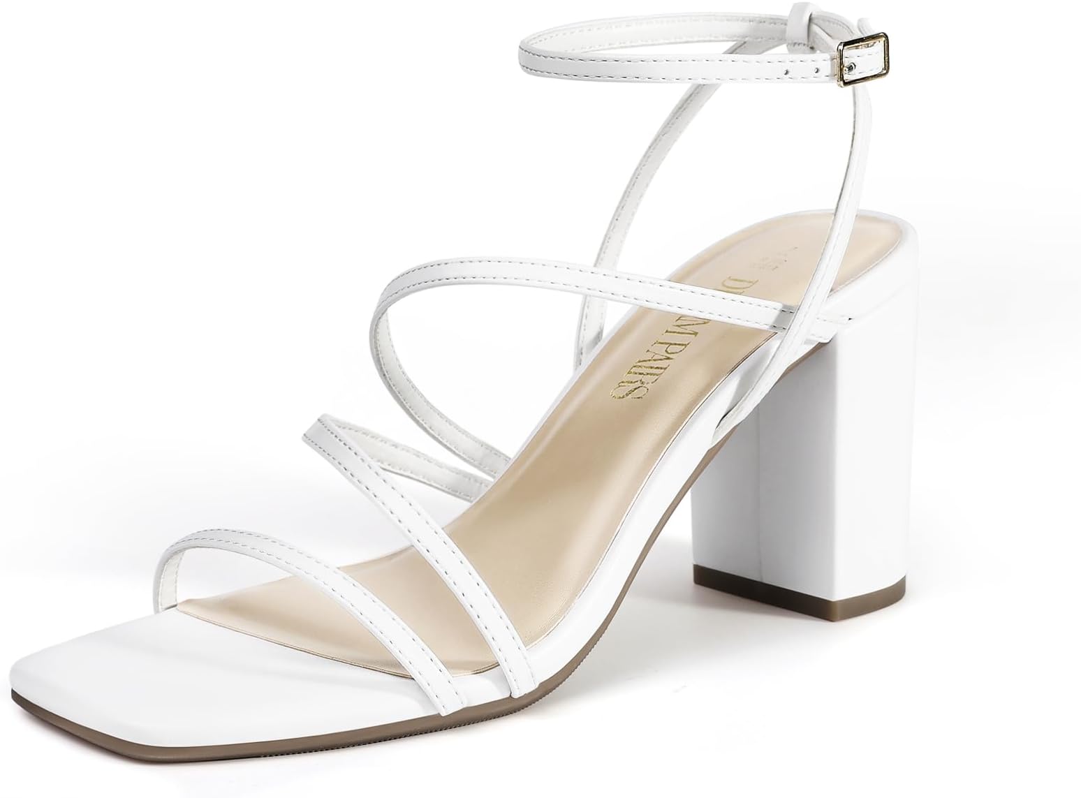 DREAM PAIRS Women's Heels Chunky Block Strappy Square Open Toe Ankle Buckle Heeled Sandals Wedding Party Dress Shoes SDHS2428W