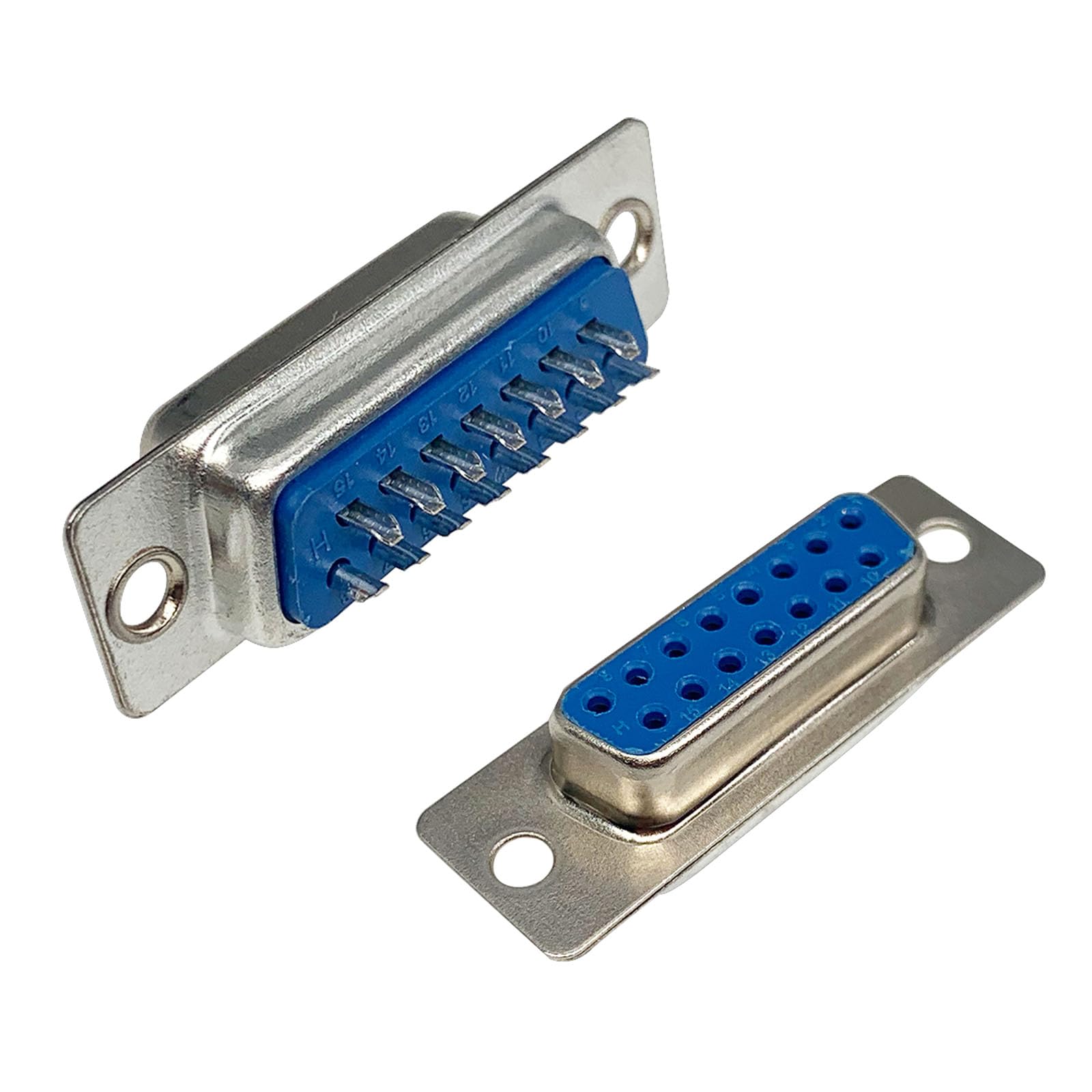 10 Conectores DB15 Macho/hembra RS232 Chapados En Oro - Ideal Para Conexiones Seriales