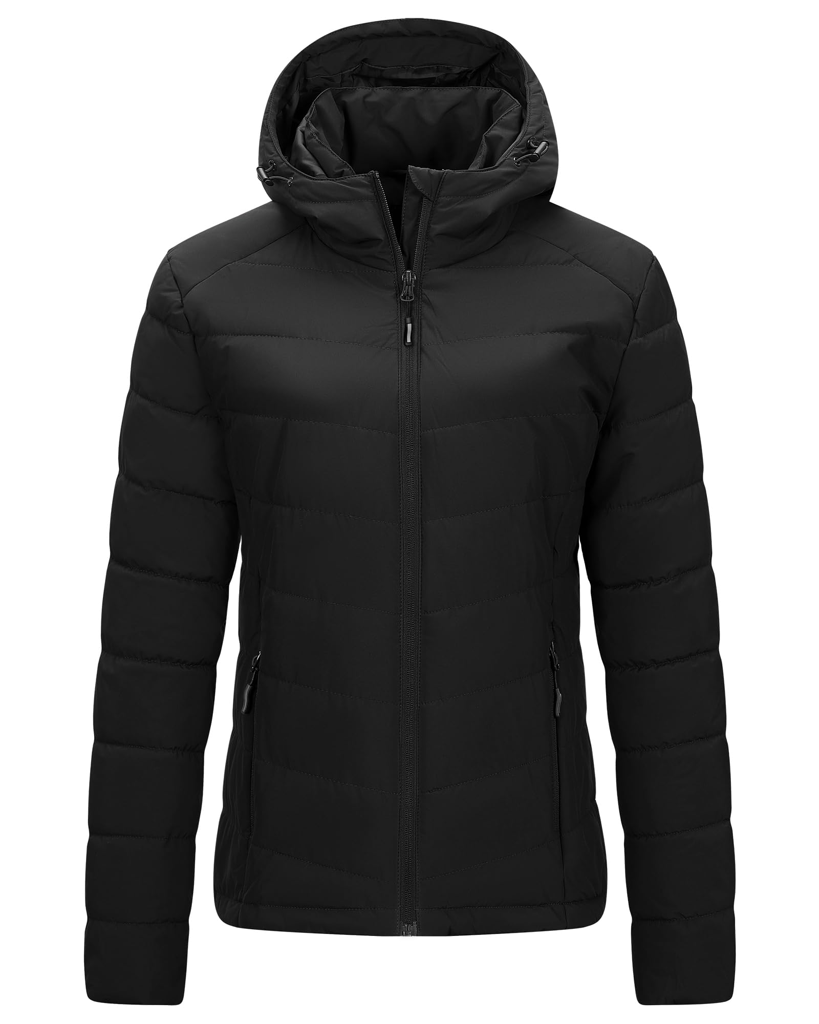 Outdoor Ventures Damen Steppjacke Warme Winterjacke mit Kapuze Wasserdichte Leichte Übergangsjacke Pufferjacke Damenjacke für Freizeit Wandern Reisen