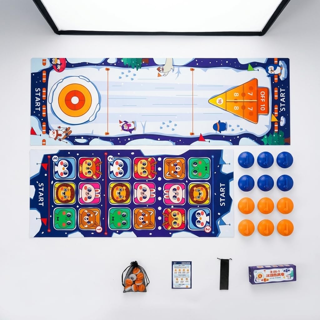 Tischspiele Set für Erwachsene, Roll-Up Geschicklichkeitsspiele, Minigolf für Zuhause, Spielesammlung Klassiker