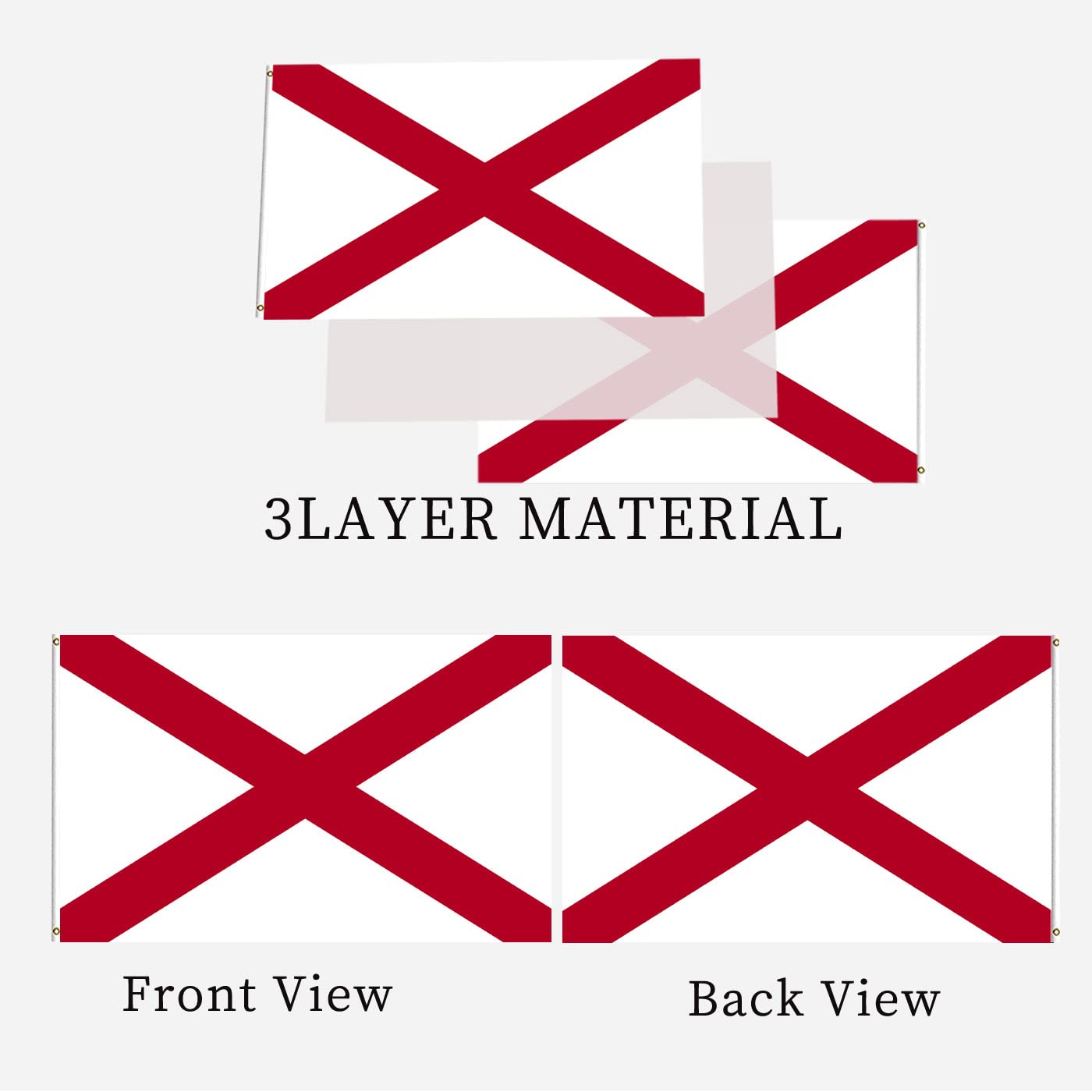 Snapklik.com : Alabama State Flag 3x5 Double Sided Alabama AL Flags ...