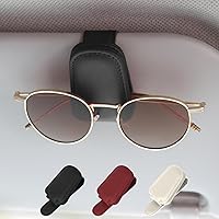 Vista 1 de Leather Sunglasses Holder for Car, Sunglasses Clip for Car Visor, Magnetic Glasses Hanger Clip, Eyeglasses Mount for Car Visor, Car Visor