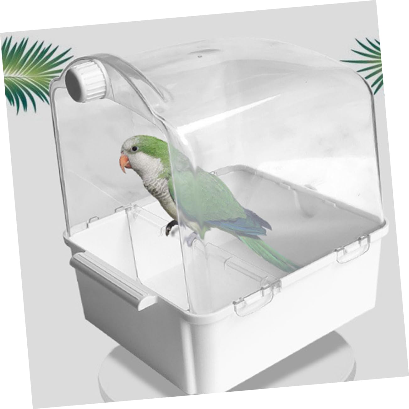 Kisangel Bañera para Pájaros de Mediano Hecha de Plástico Resistente para Loros y Periquitos Cuidado y Higiene de Aves Su Jaula