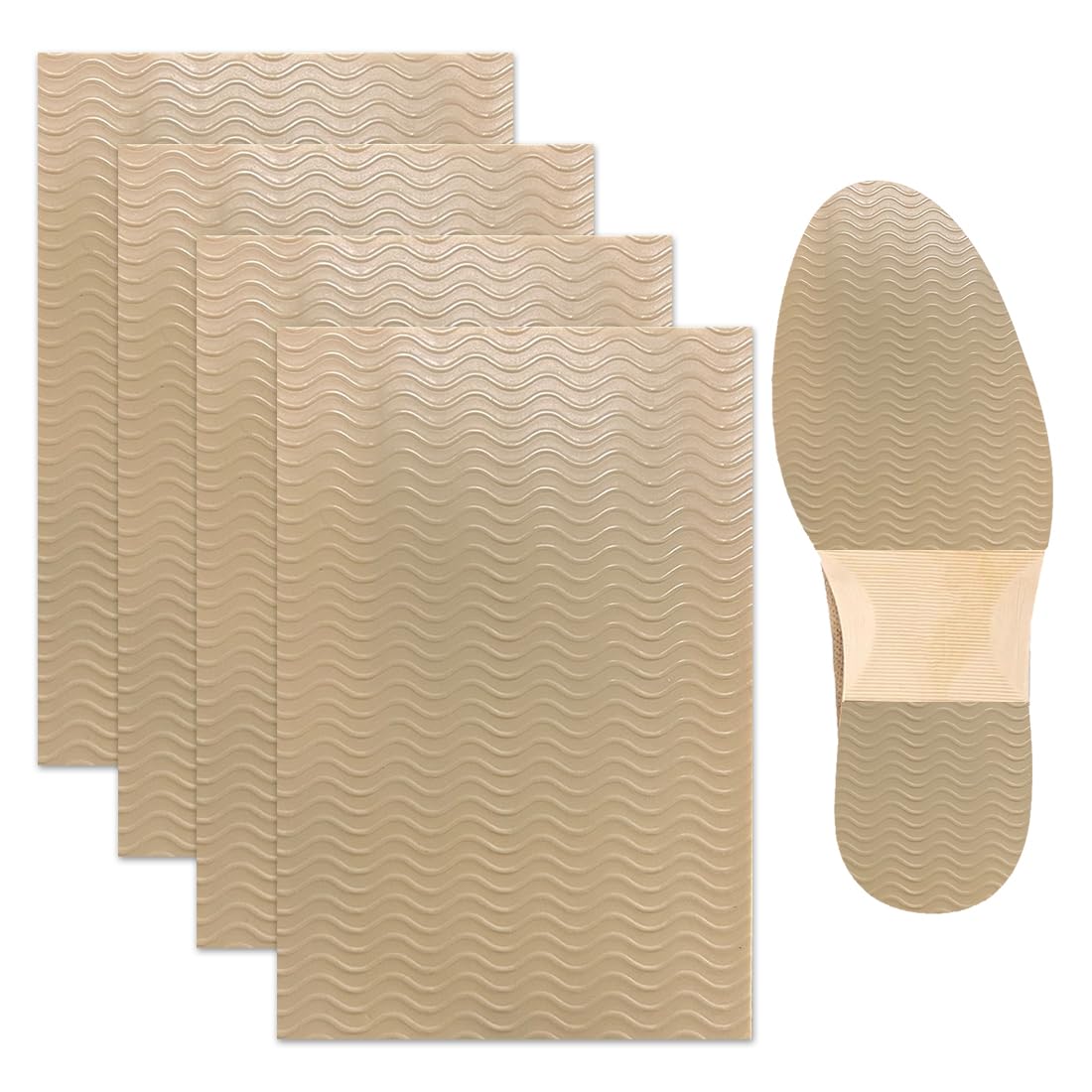 Plantillas de zapatos,Suela antideslizante, plantilla con dibujo de ondas, almohadilla protectora insonorizante en la suela, silicona resistente al desgaste y cortable.