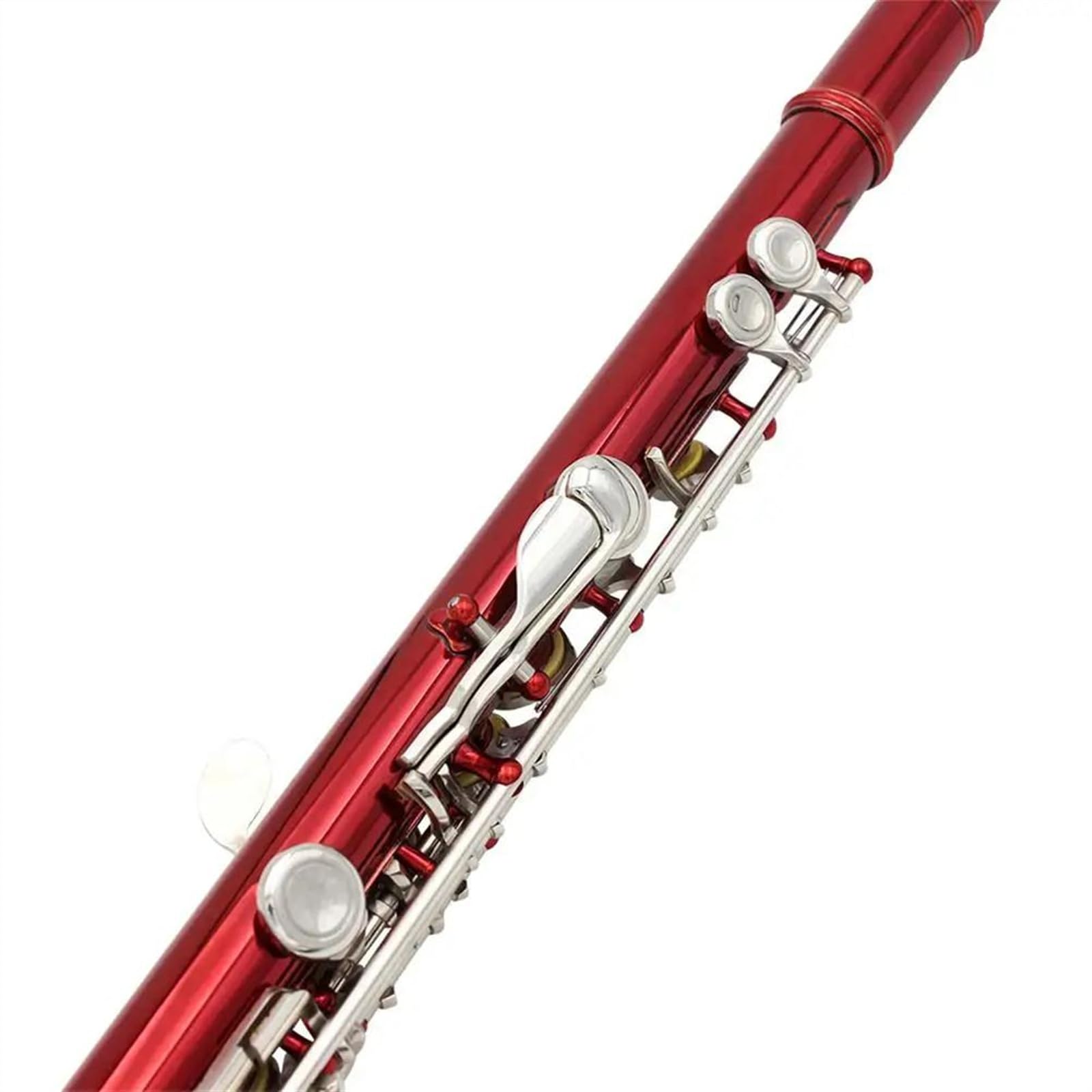 Flauta Roja De 16 Orificios Cerrados, Flauta Con Llave En C Chapada En Cobre Y Níquel, Con Accesorios Flauta Travesera para Principiantes