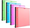INFUN 1 Inch Telescoping 3 Ring Binder - 4PCS, Flexible Round Binder with Customizable Front Cover and Clear Catalog Pocket, 1Inch Rings, 225 Sheet Capacity