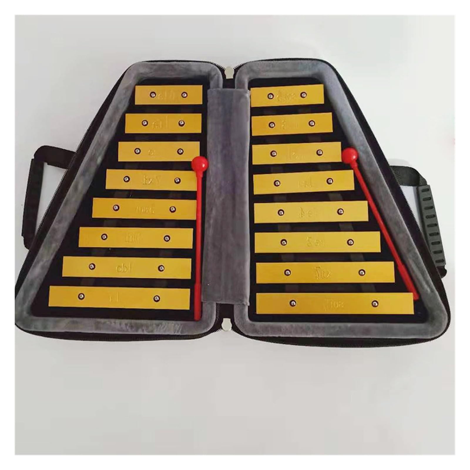 Glockenspiel Instrument à Percussion 16 notes Glockenspiel, plaque en aluminium à Double rangée avec sac