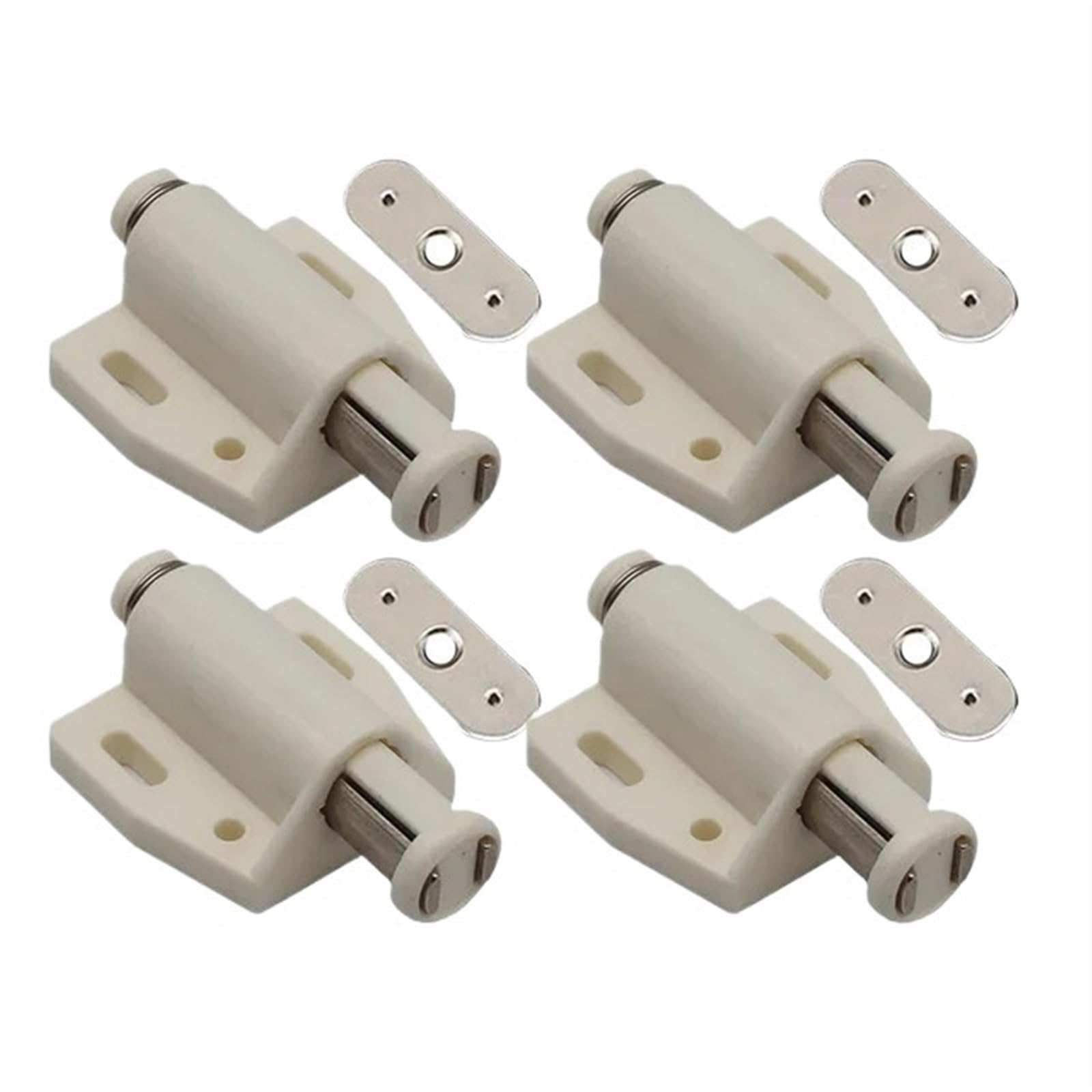 Push Open Door Catches 4pcs Plastic Iron Magnetic Pressure Push to Open Touch Latch Cabinet Door Multicolor