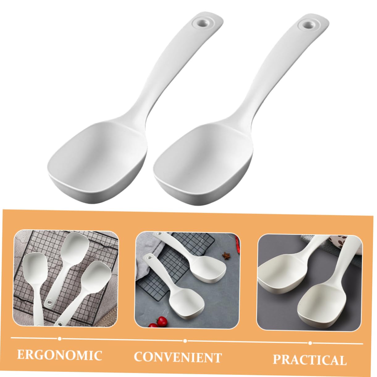 PRETYZOOM 20piezas Cucharas De Porridge De Antiadherente Para y Cocina Resistente y Para y Restaurantes