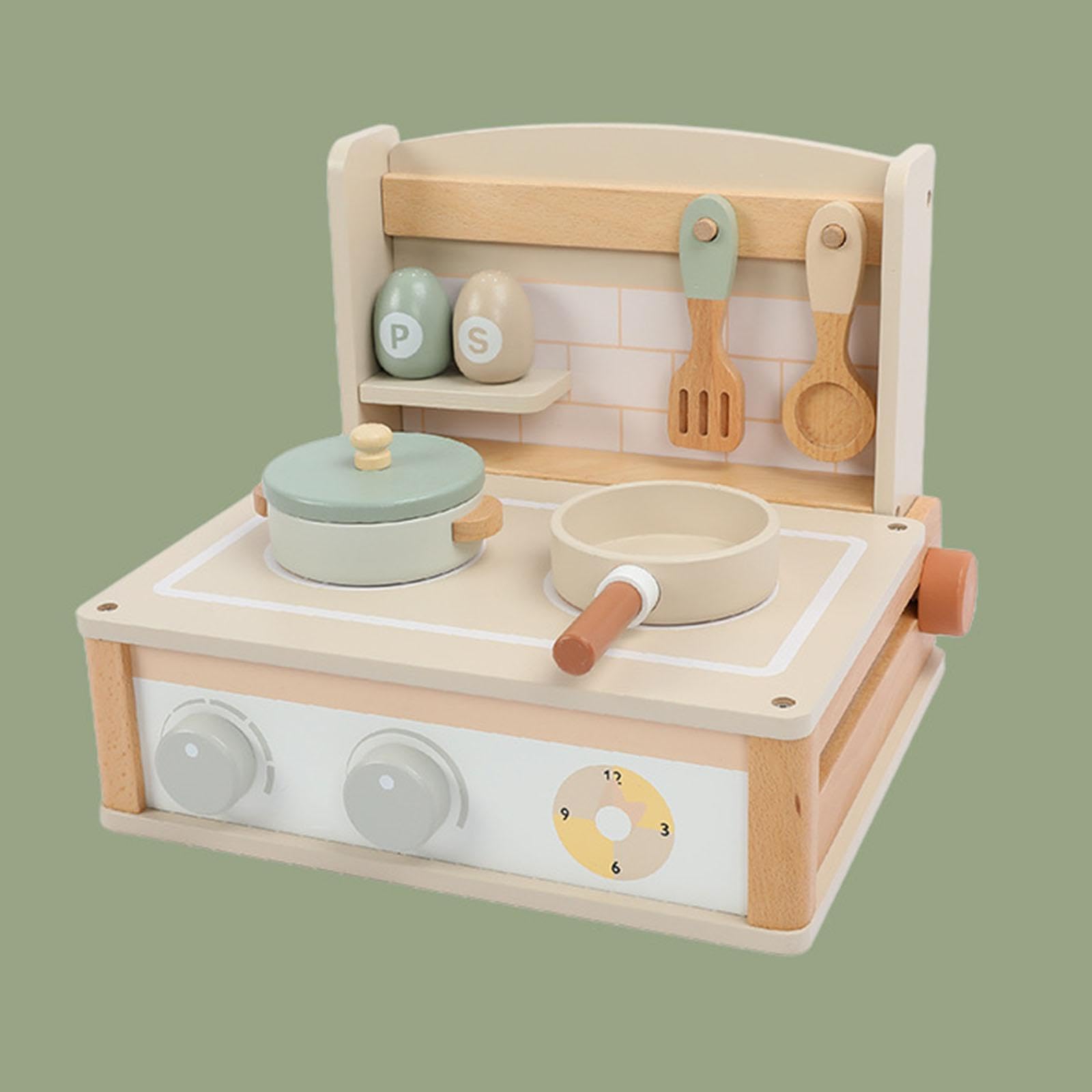 Juego de Cocina de Madera Y Accesorios de Utensilios de Cocina para Niños en