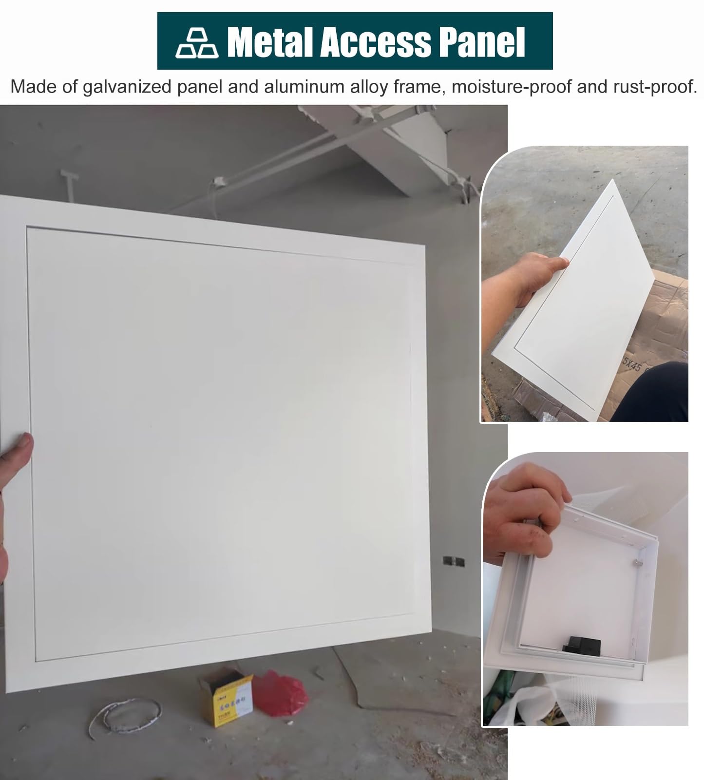 Pannello di accesso Portelli di ispezione, Pannello di accesso bianco con sportello di ispezione, pannello di accesso magnetico, piastra di copertura for parete e soffitto(9x15in(230x380mm))