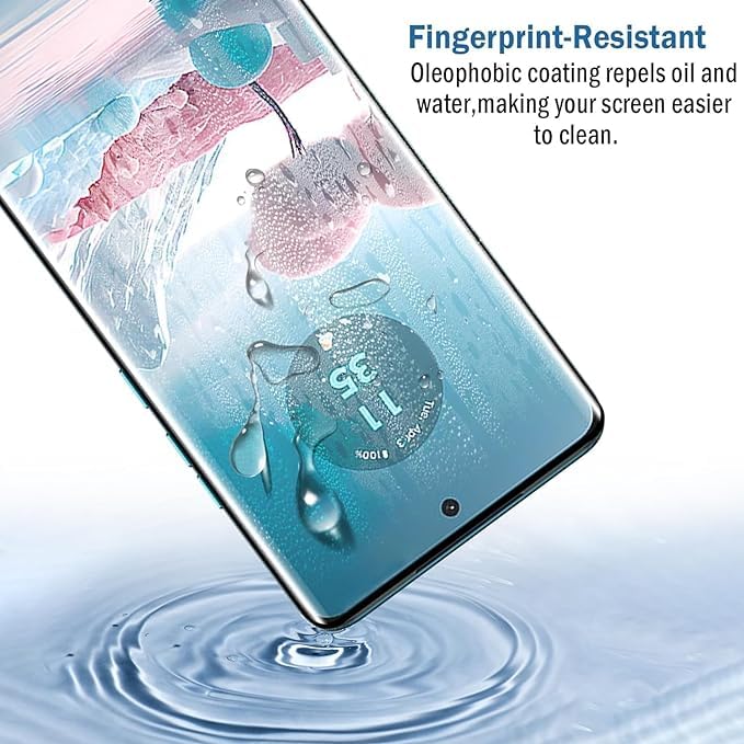 Image of Curved Screen Protector Design for Motorola Edge 50 Fusion (5G) Advanced Border Less Full Edge to Edge 3D Curved UV Tempered Glass and Easy Installation Kit