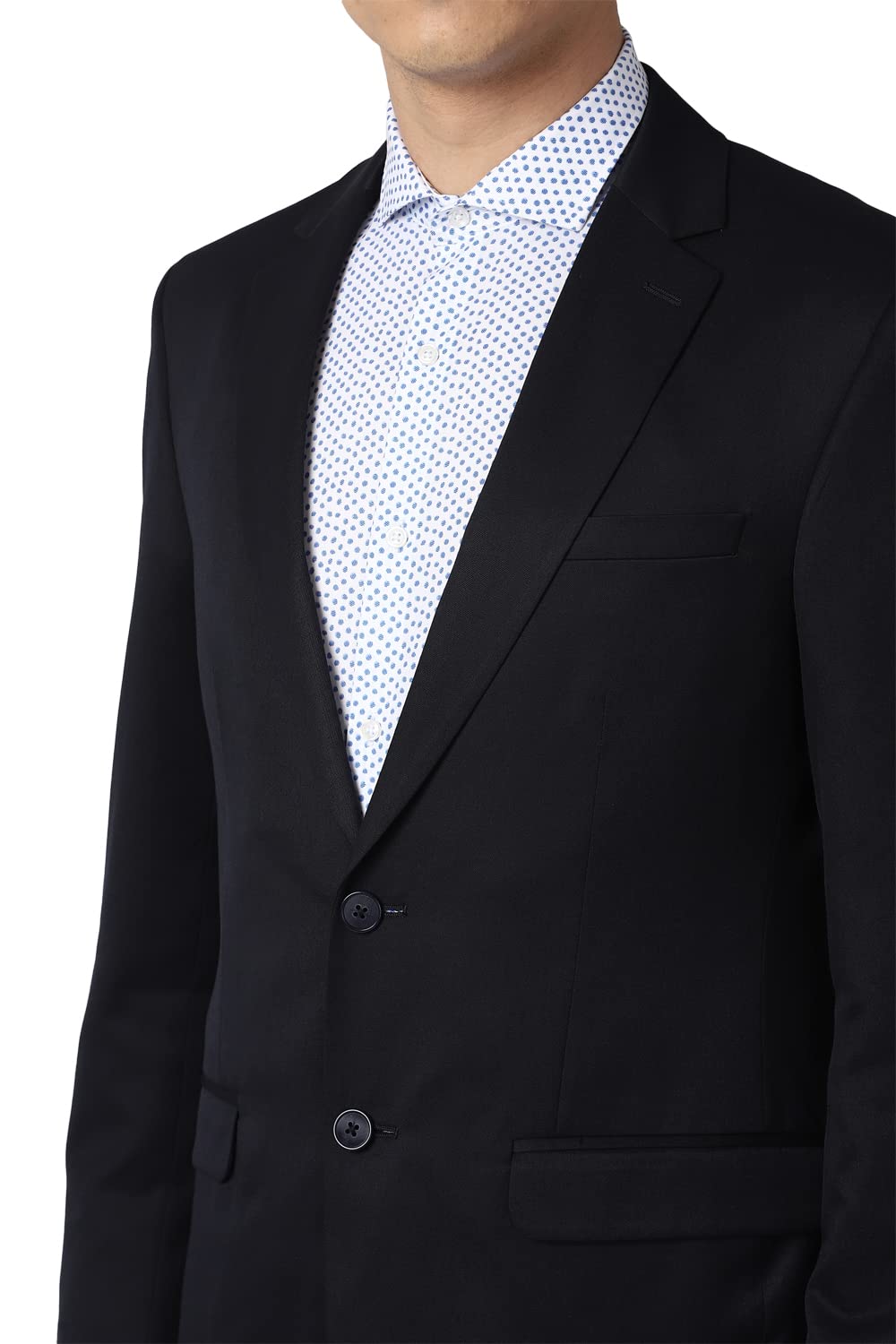 Peter England Men's Polyester Blend Regular Business Suit Pants Set (PESUOTLB719144_Blue_42) 3