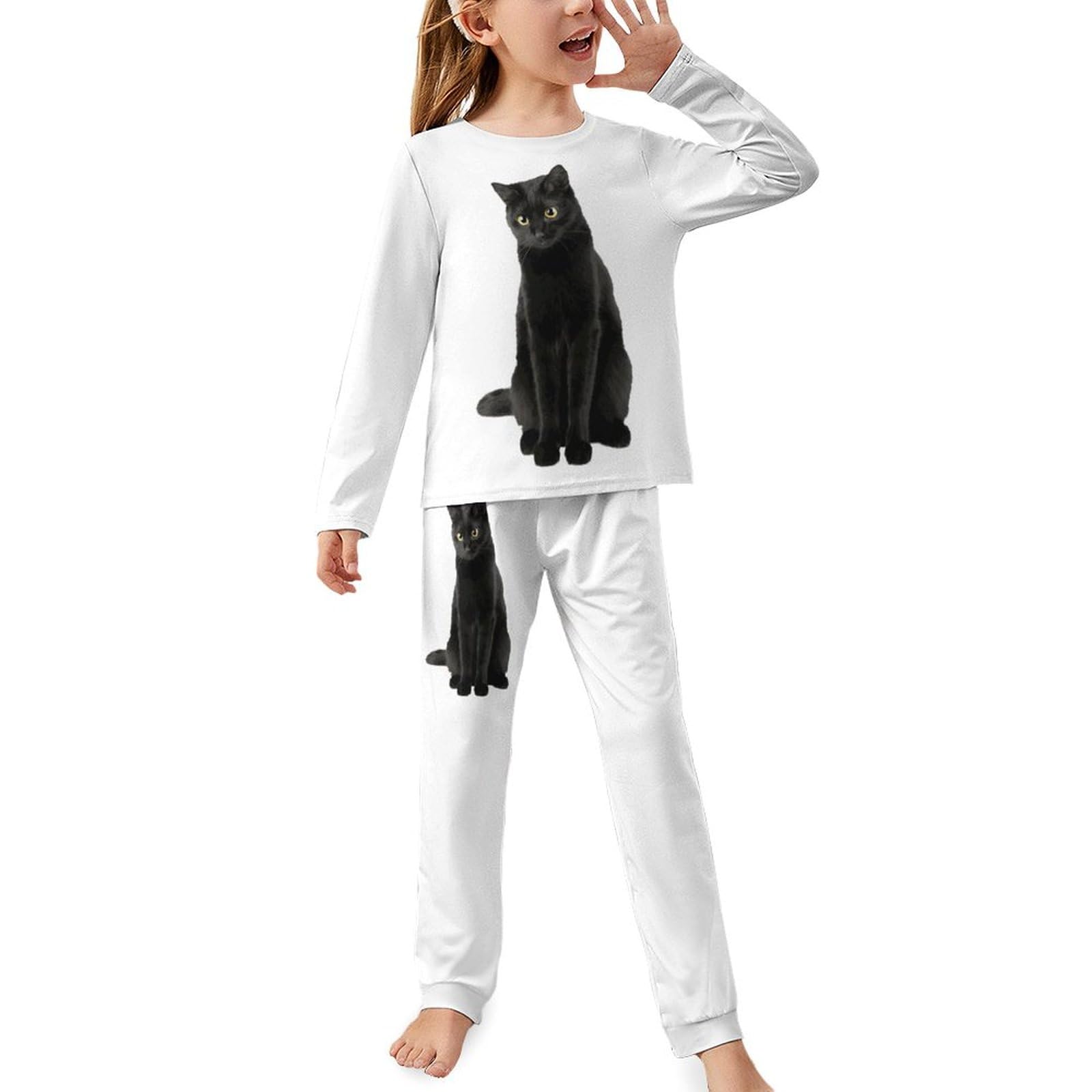Amazon.co.jp: 猫柄 ねこ 黒猫 かわいい ネコ パジャマ キッズ 女の子
