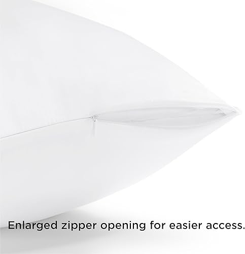 Miniatura 6 de Bedsure Funda de almohada de satén sedoso para el cabello, fundas de almohada de satén blanco tamaño estándar con cremallera, paquete de 2 unidades,